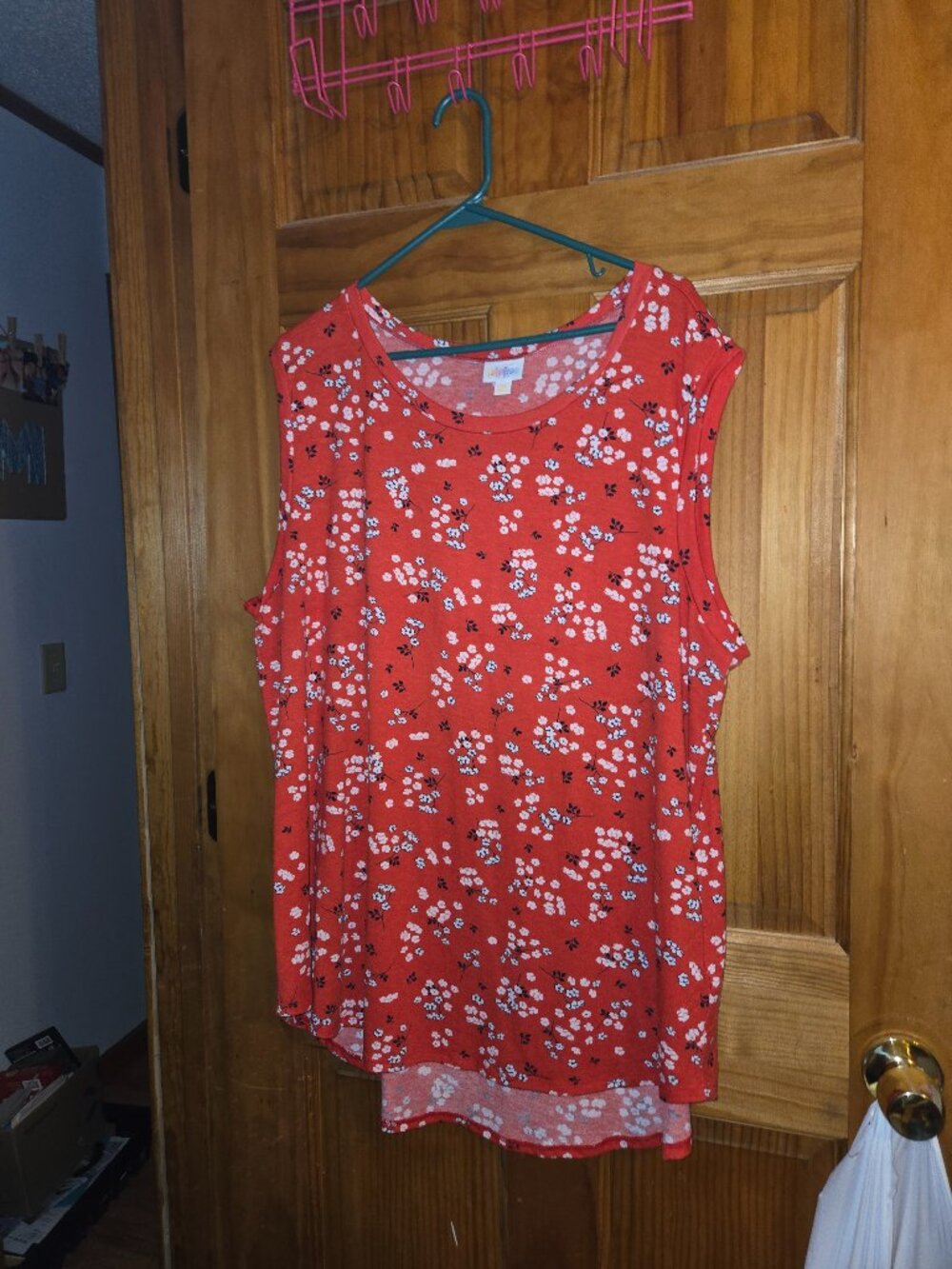 Lularoe Coco red printed flower top